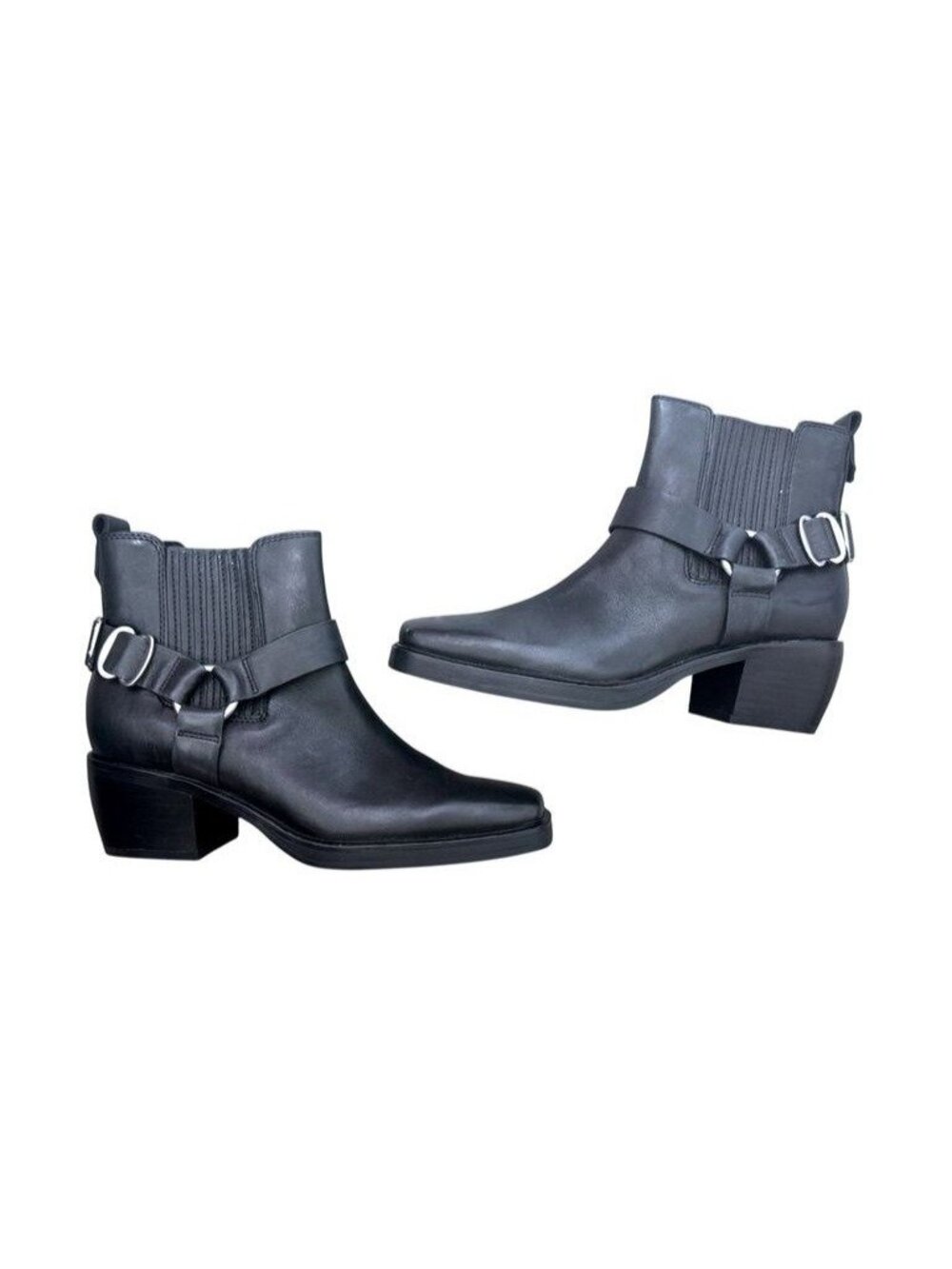 Sam Edelman Bellamie Black Leather Ankle Boots Women’s 6 With Buckle Detail NWOB
